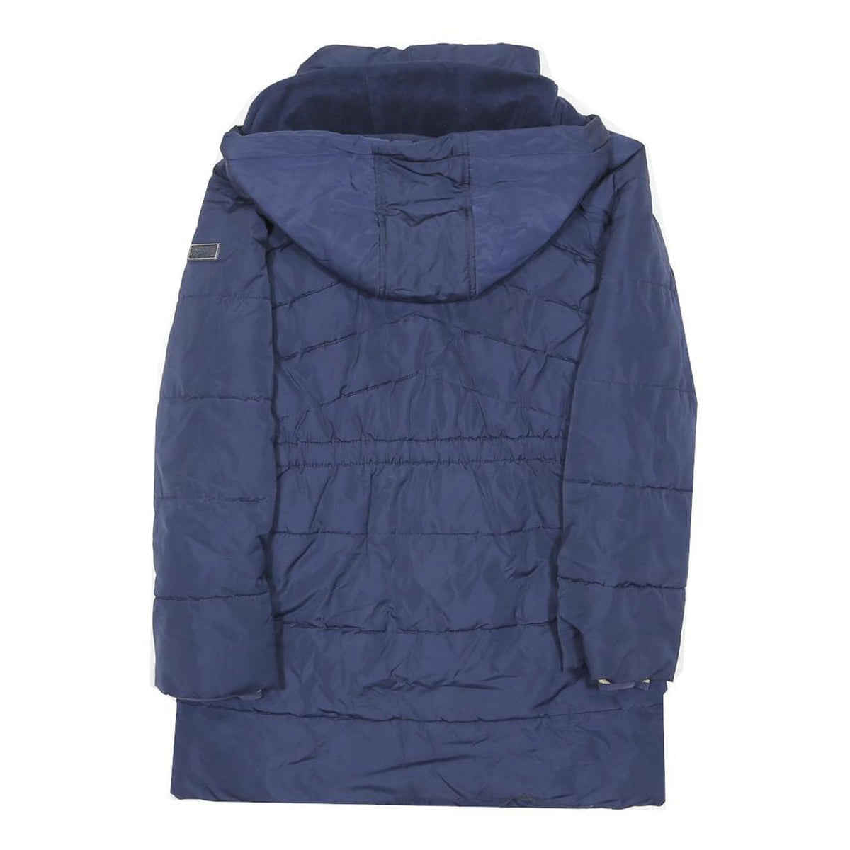 JOULES Girls Navy Blue Puffer Jacket 11Y Polyester Blend Hooded Zip Casual