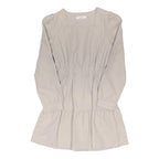 I LOVE DODO Womens Cream Cotton Blend Day Dress Long Sleeve Knee Length L