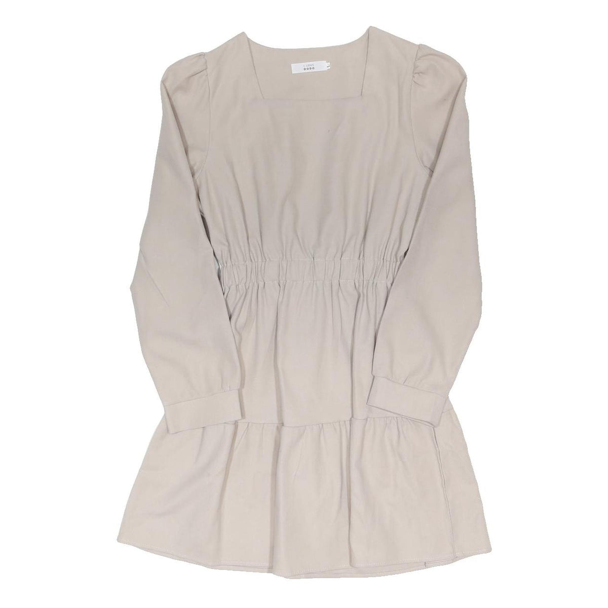 I LOVE DODO Womens Cream Cotton Blend Day Dress Long Sleeve Knee Length L