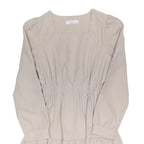 I LOVE DODO Womens Cream Cotton Blend Day Dress Long Sleeve Knee Length L