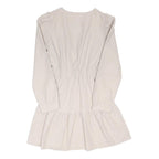 I LOVE DODO Womens Cream Cotton Blend Day Dress Long Sleeve Knee Length L