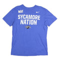 NIKE Mens Blue Sycamore Nation Graphic T-Shirt L Short Sleeve Crew Neck