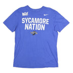 NIKE Mens Blue Sycamore Nation Graphic T-Shirt L Short Sleeve Crew Neck