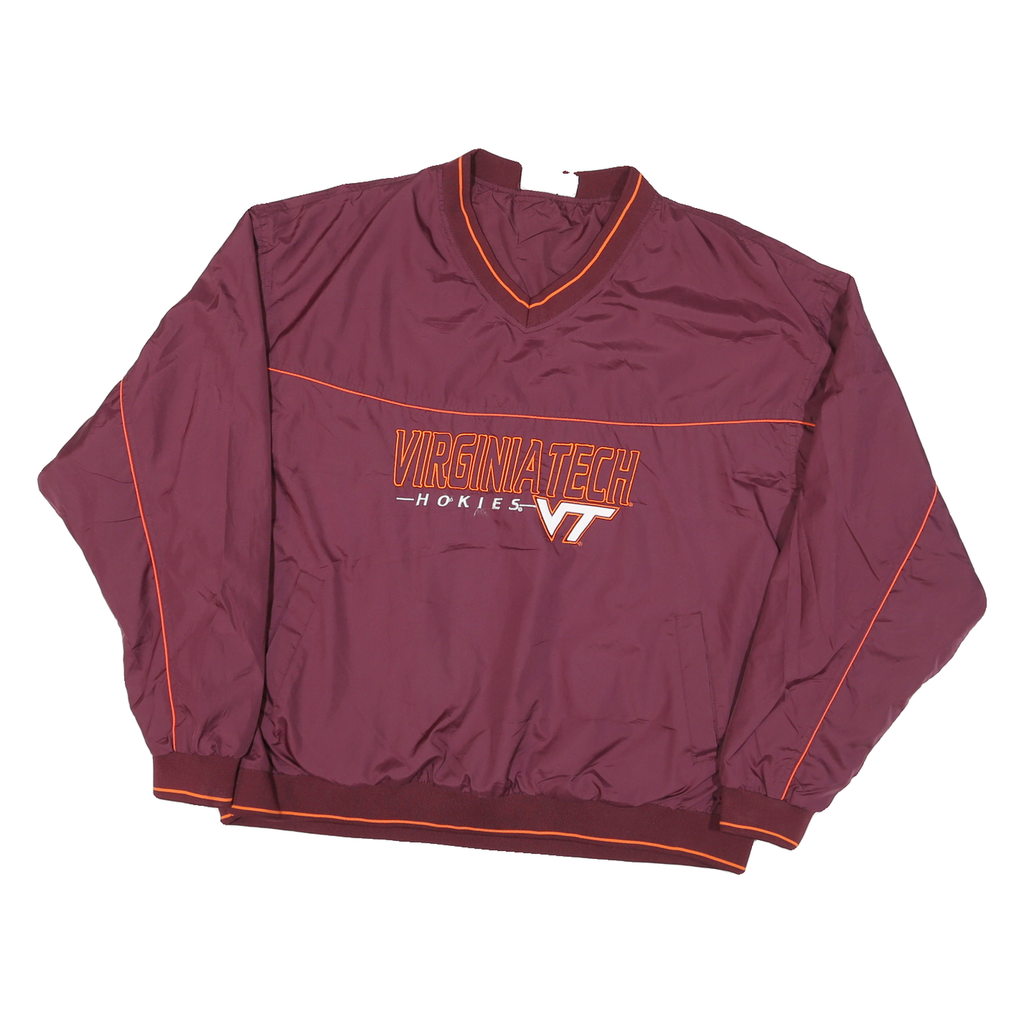 RED OAK Mens Maroon Virginia Tech VT V-Neck XL Pullover Sweatshirt Lightweight