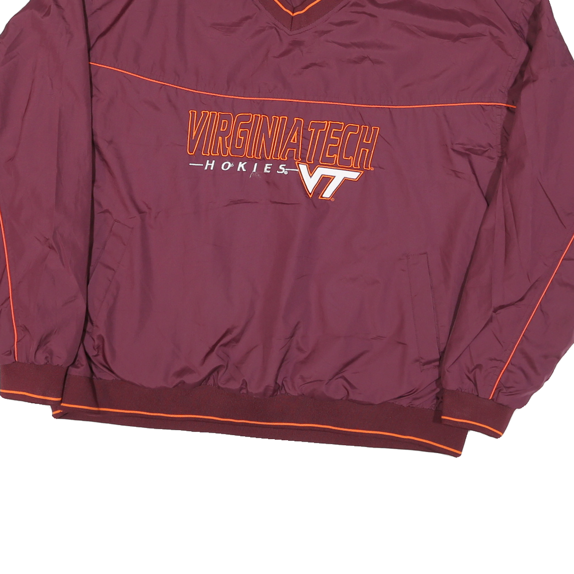 RED OAK Mens Maroon Virginia Tech VT V-Neck XL Pullover Sweatshirt Lightweight