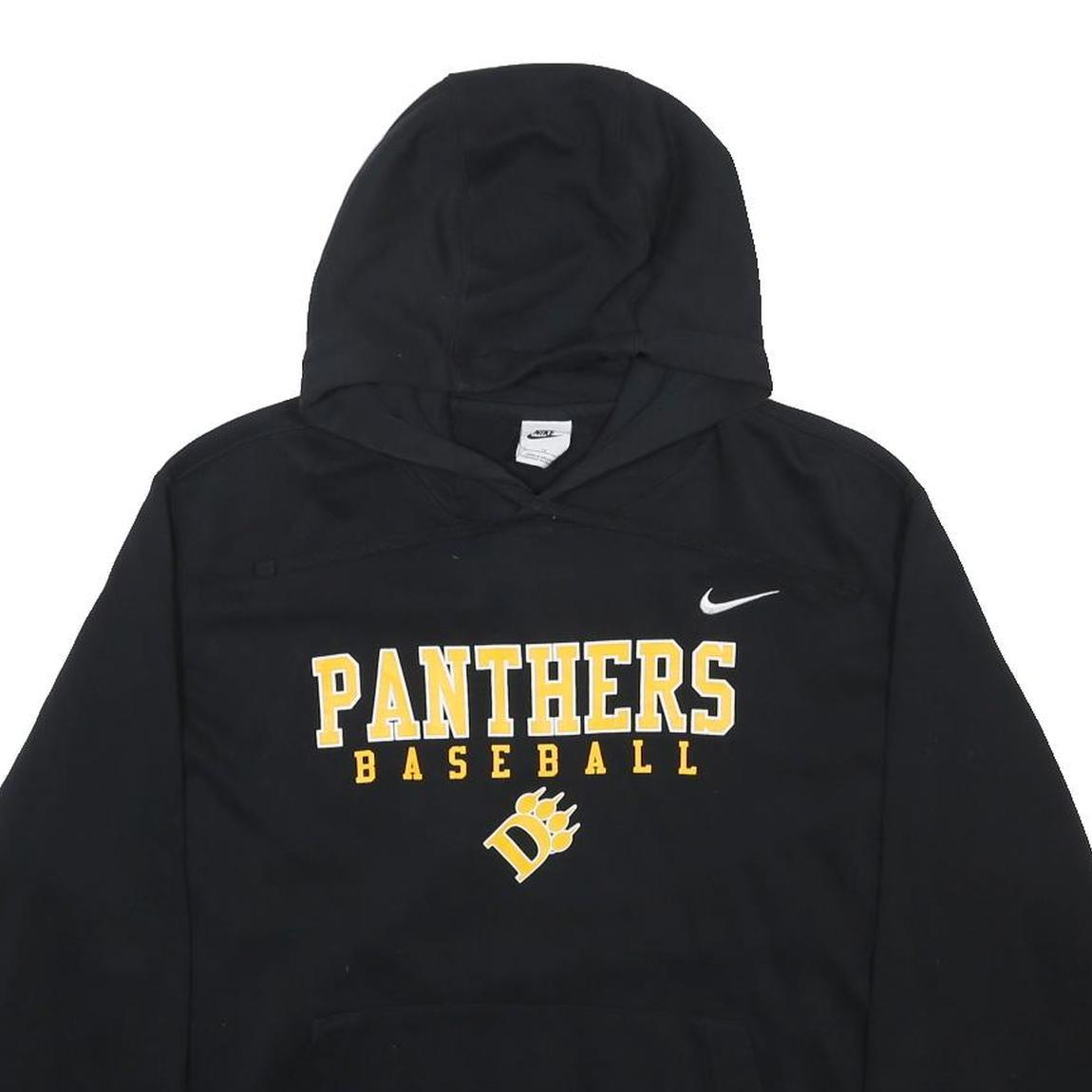 NIKE Mens Black Panthers Baseball Hoodie XL Cotton Blend Pullover Sweatshirt