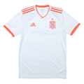 ADIDAS Mens White & Orange Football Shirt XS Short Sleeve V-Neck Zip Jersey
