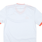 ADIDAS Mens White & Orange Football Shirt XS Short Sleeve V-Neck Zip Jersey