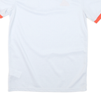 ADIDAS Mens White & Orange Football Shirt XS Short Sleeve V-Neck Zip Jersey