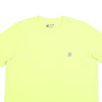 CARHARTT Womens Yellow Pocket T-Shirt 2XL Short Sleeve Crew Neck Cotton Casual