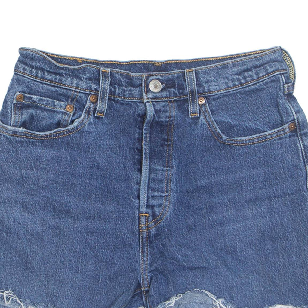 LEVI'S Cut Off 501 Womens Denim Shorts Blue S W26