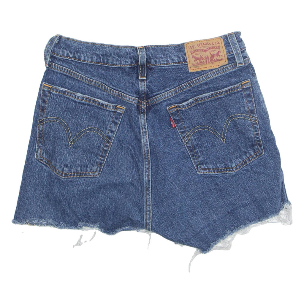 LEVI'S Cut Off 501 Womens Denim Shorts Blue S W26