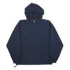 CHAMPION Mens Navy Blue Casual Zip Jacket M Polyester Hooded Lightweight