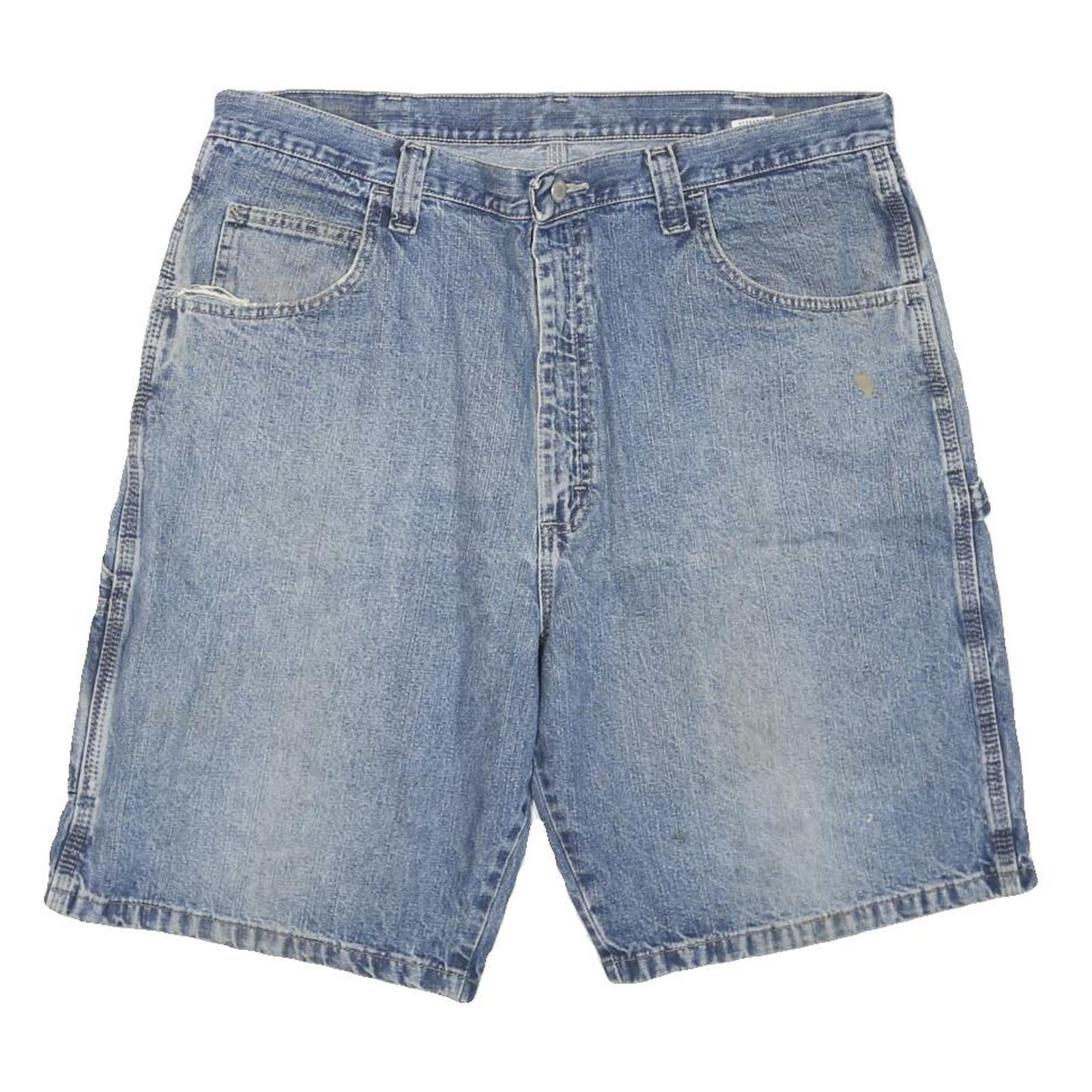 WRANGLER Mens Shorts Blue Denim XL W38 Casual Cotton Blend Relaxed Fit