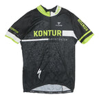 CUORE Mens Black & Green Cycling T-Shirt L Short Sleeve Crew Neck Polyester