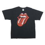 GILDAN Mens Black Rolling Stones Graphic T-Shirt L Short Sleeve Crew Neck