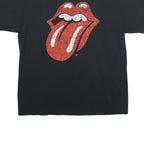 GILDAN Mens Black Rolling Stones Graphic T-Shirt L Short Sleeve Crew Neck