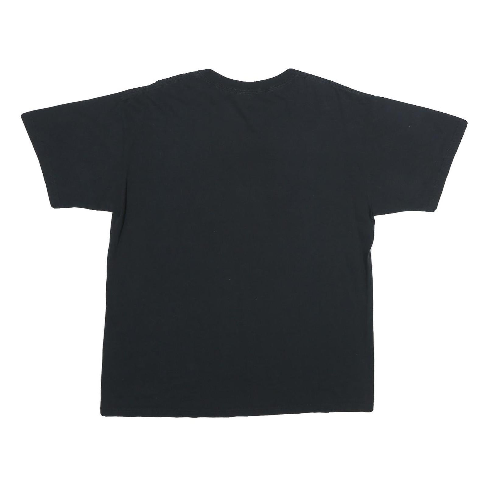 GILDAN Mens Black Rolling Stones Graphic T-Shirt L Short Sleeve Crew Neck