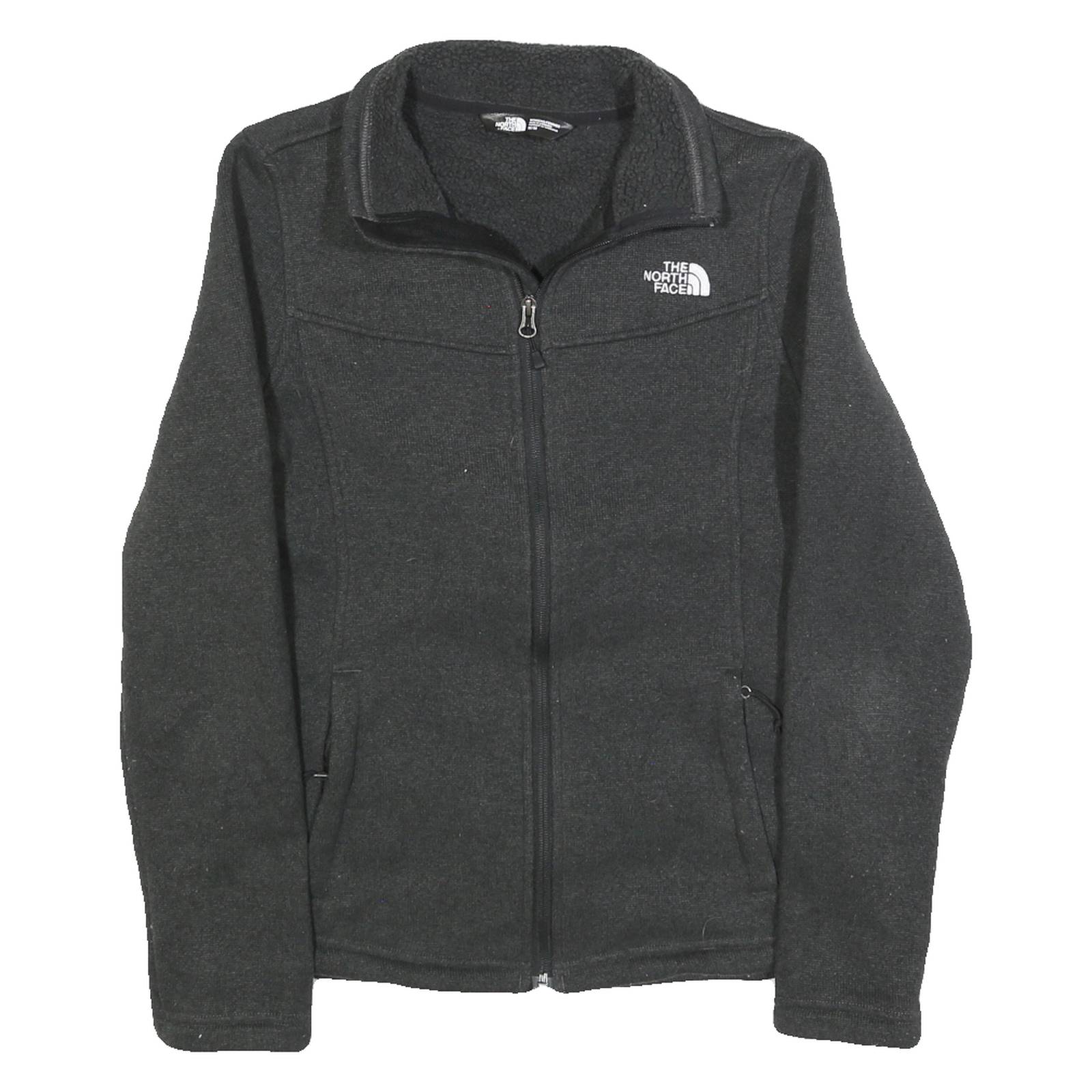 THE NORTH FACE Womens Black Fleece Jacket M Zip Outdoor Casual Warm Layer