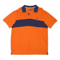 CHAPS Mens Orange & Navy Short Sleeve Colourblock Polo Shirt XL Casual