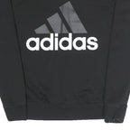 ADIDAS Womens Black Cotton Blend Crew Neck S Logo Sweatshirt Pullover