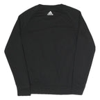 ADIDAS Womens Black Cotton Blend Crew Neck S Logo Sweatshirt Pullover