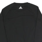 ADIDAS Womens Black Cotton Blend Crew Neck S Logo Sweatshirt Pullover