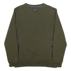 SOULSTAR Mens Green Sweatshirt Crew Neck M Zipped Pockets Casual Everyday