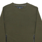 SOULSTAR Mens Green Sweatshirt Crew Neck M Zipped Pockets Casual Everyday