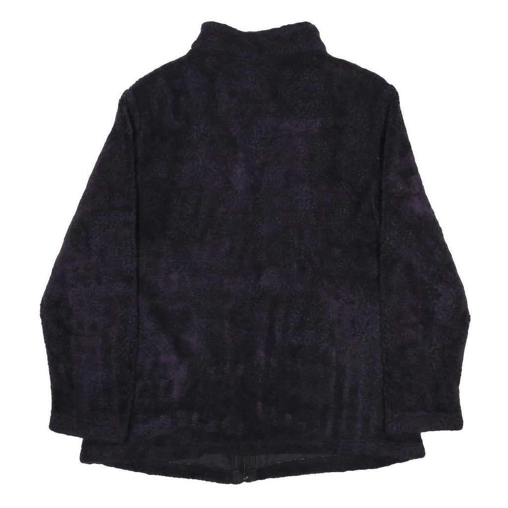 WOOLRICH Womens Black Outdoor Fleece Jacket M Acrylic Blend Stand-Up Collar Zip