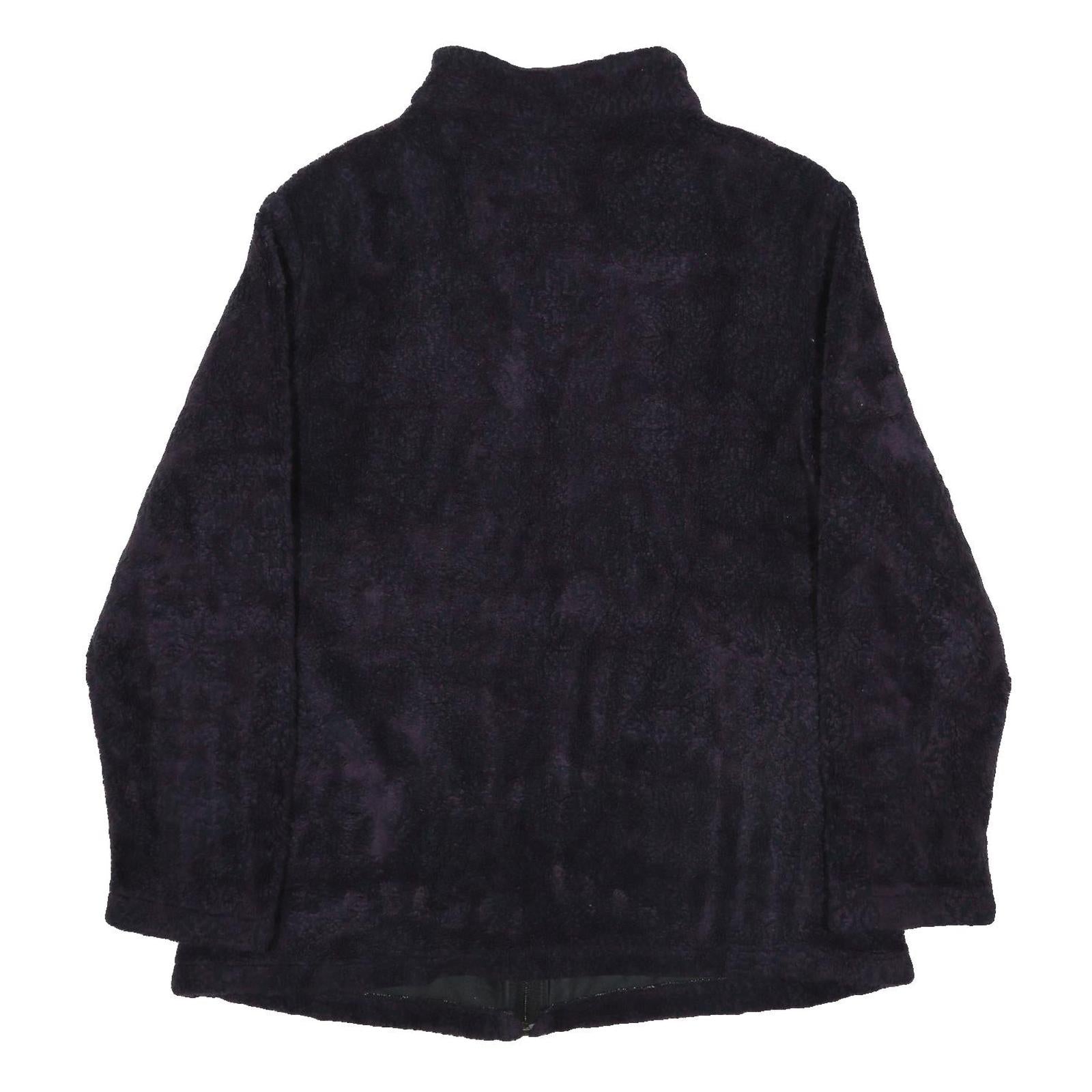WOOLRICH Womens Black Outdoor Fleece Jacket M Acrylic Blend Stand-Up Collar Zip