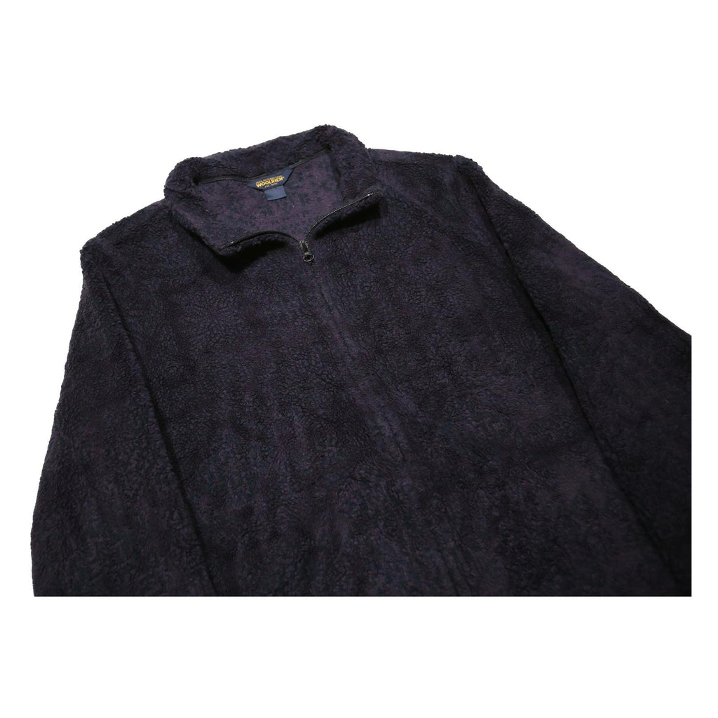 WOOLRICH Womens Black Outdoor Fleece Jacket M Acrylic Blend Stand-Up Collar Zip