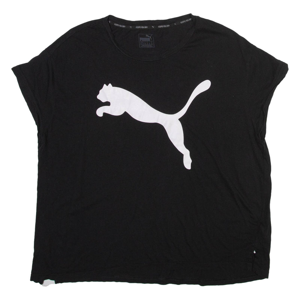 PUMA Womens T-Shirt Black Crew Neck 2XL