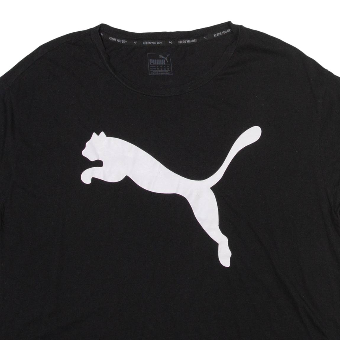 PUMA Womens T-Shirt Black Crew Neck 2XL