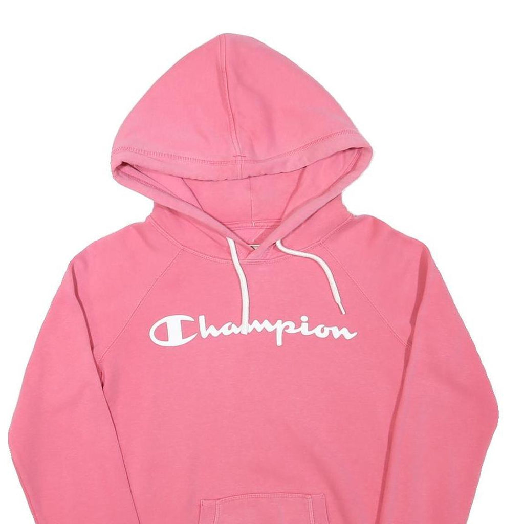 CHAMPION Womens Pink Hoodie S Cotton Blend Pullover Hooded Sweatshirt