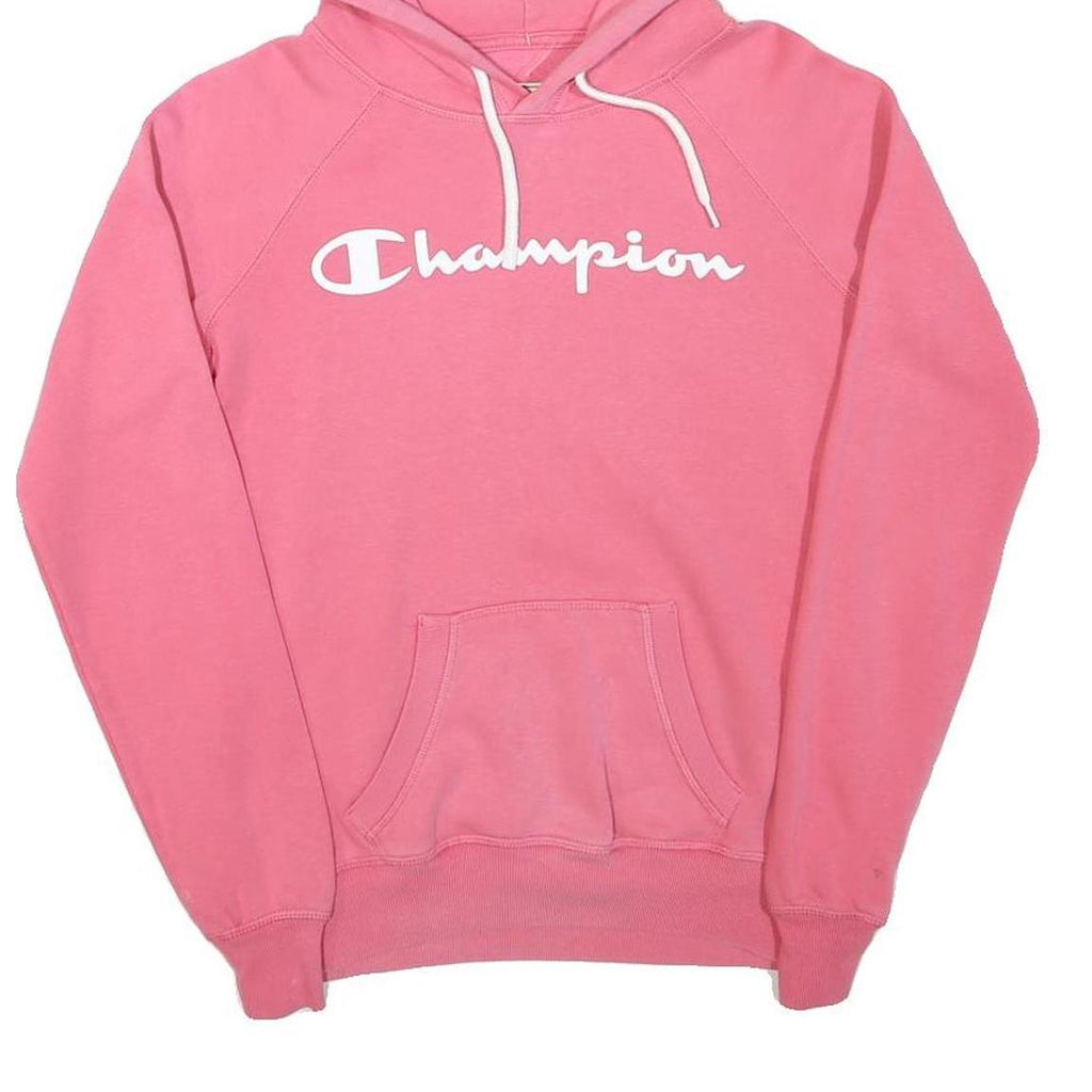 CHAMPION Womens Pink Hoodie S Cotton Blend Pullover Hooded Sweatshirt