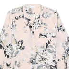 CALVIN KLEIN Womens Pink Floral Printed Shirt Long Sleeve Round Neck L Elegant