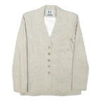 INFO Womens Beige Wool Blend Button Jacket XXS Woven Classic Tailored