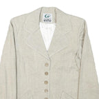 INFO Womens Beige Wool Blend Button Jacket XXS Woven Classic Tailored