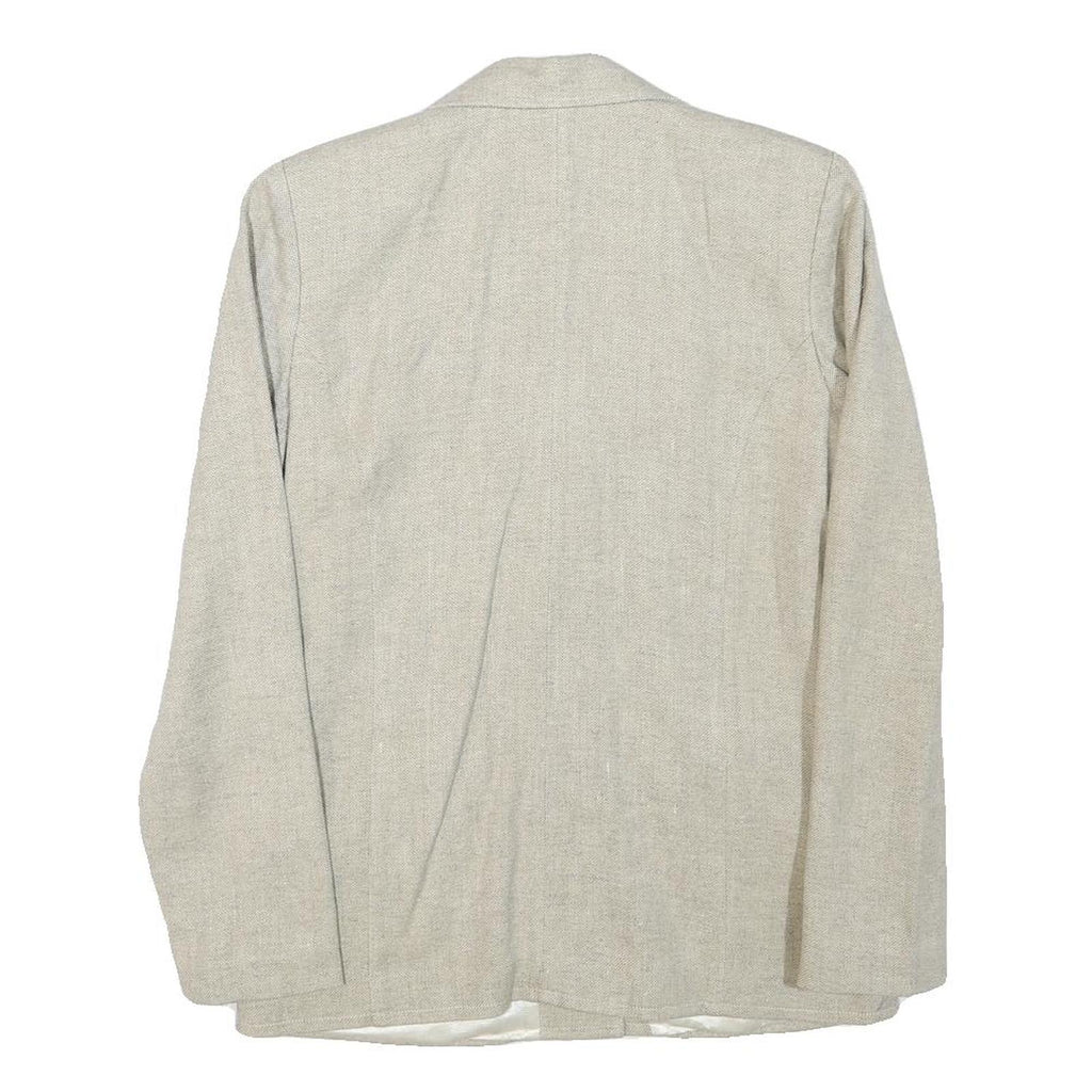 INFO Womens Beige Wool Blend Button Jacket XXS Woven Classic Tailored