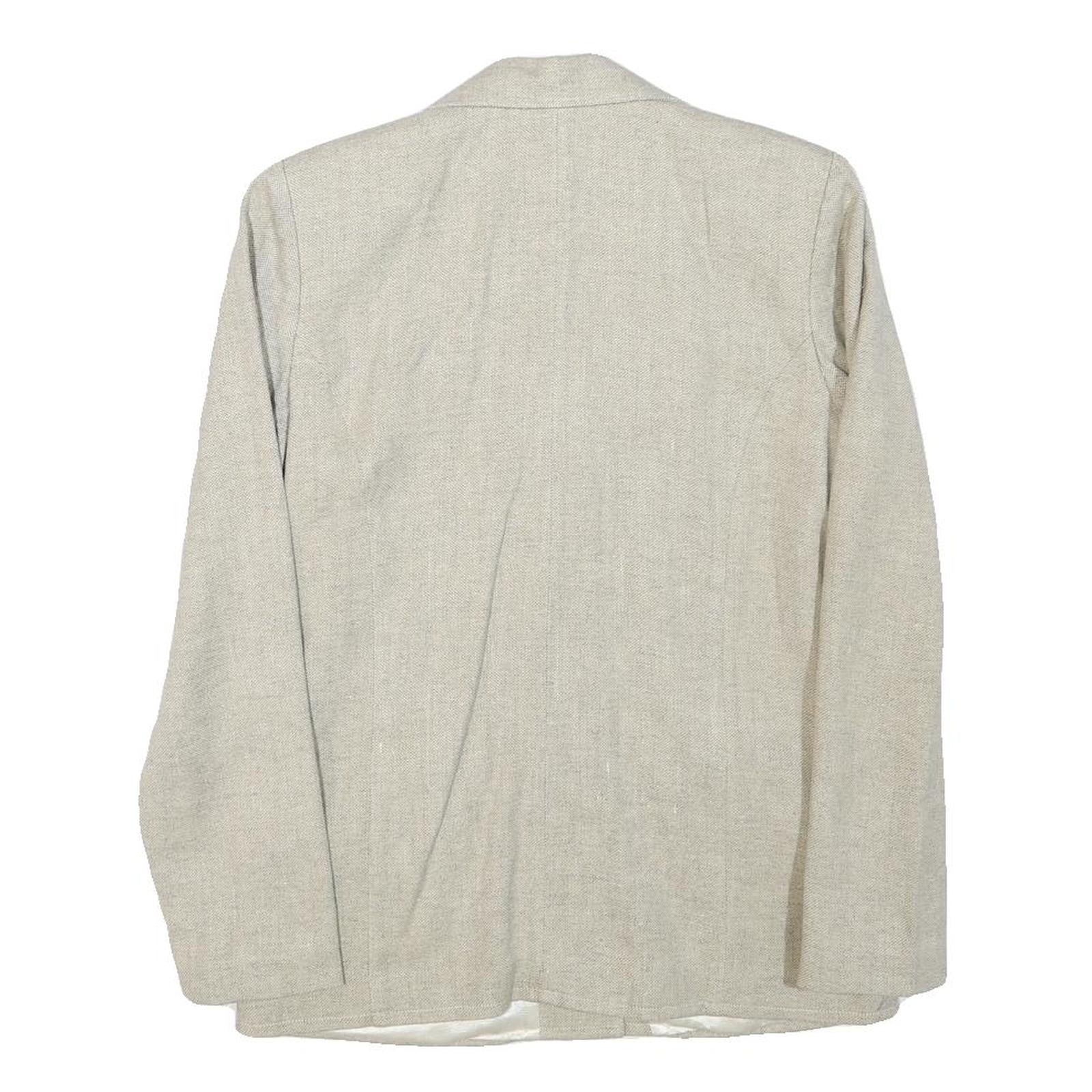 INFO Womens Beige Wool Blend Button Jacket XXS Woven Classic Tailored