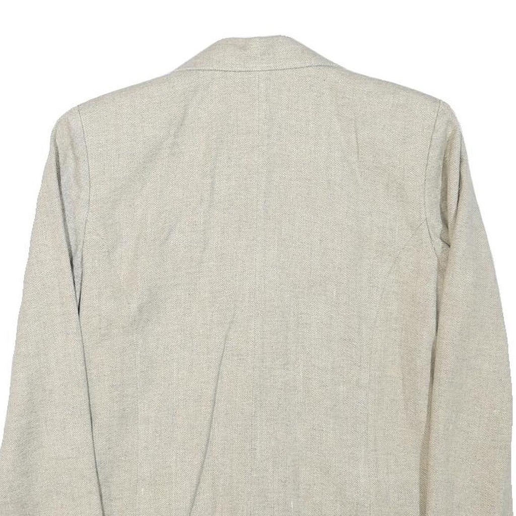 INFO Womens Beige Wool Blend Button Jacket XXS Woven Classic Tailored