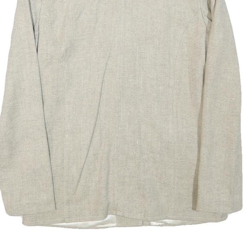 INFO Womens Beige Wool Blend Button Jacket XXS Woven Classic Tailored