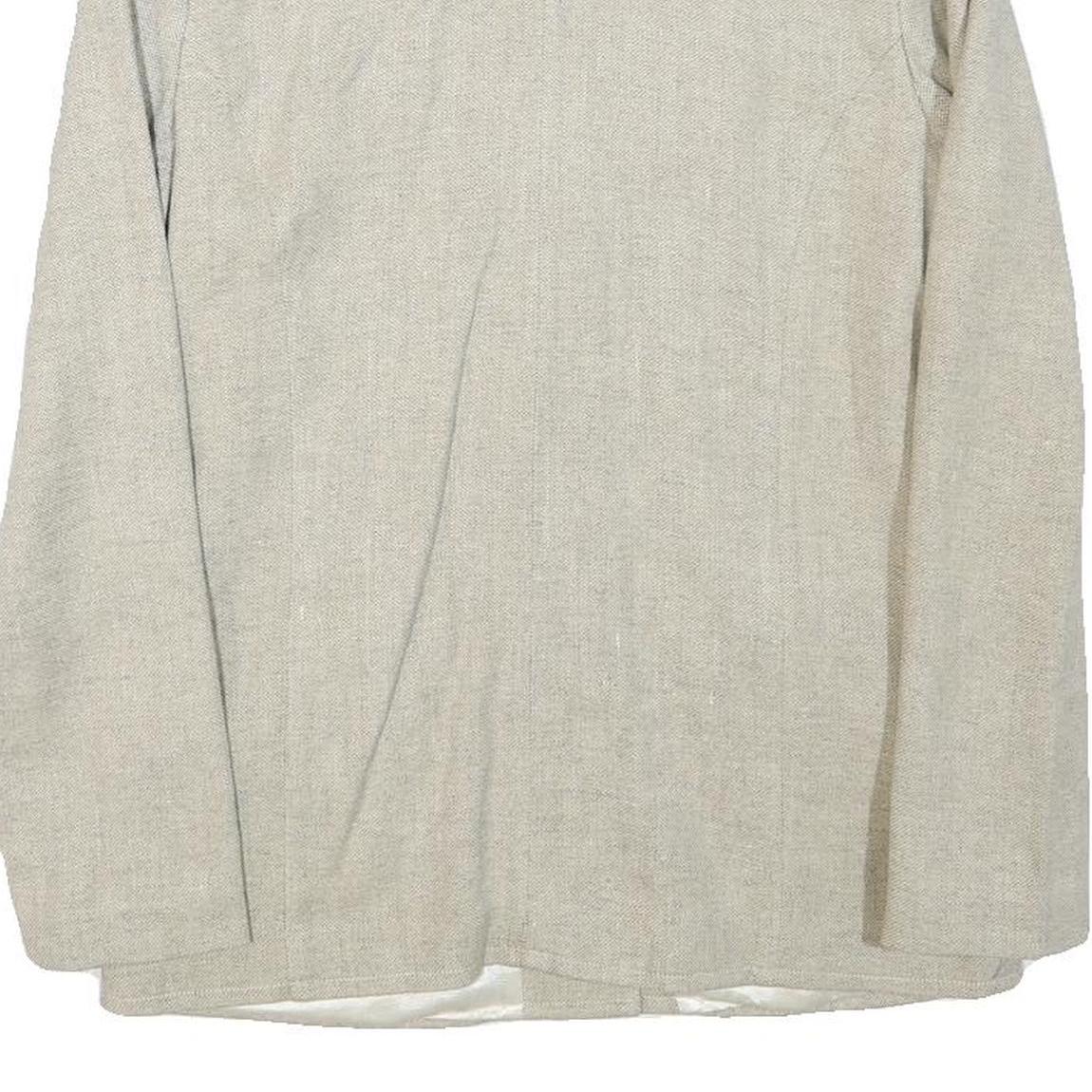 INFO Womens Beige Wool Blend Button Jacket XXS Woven Classic Tailored