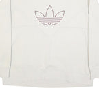 ADIDAS Womens Cream Sweatshirt Crew Neck UK 12 Cotton Blend Pullover