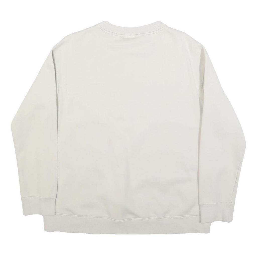 ADIDAS Womens Cream Sweatshirt Crew Neck UK 12 Cotton Blend Pullover