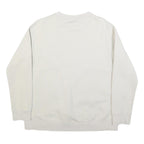 ADIDAS Womens Cream Sweatshirt Crew Neck UK 12 Cotton Blend Pullover