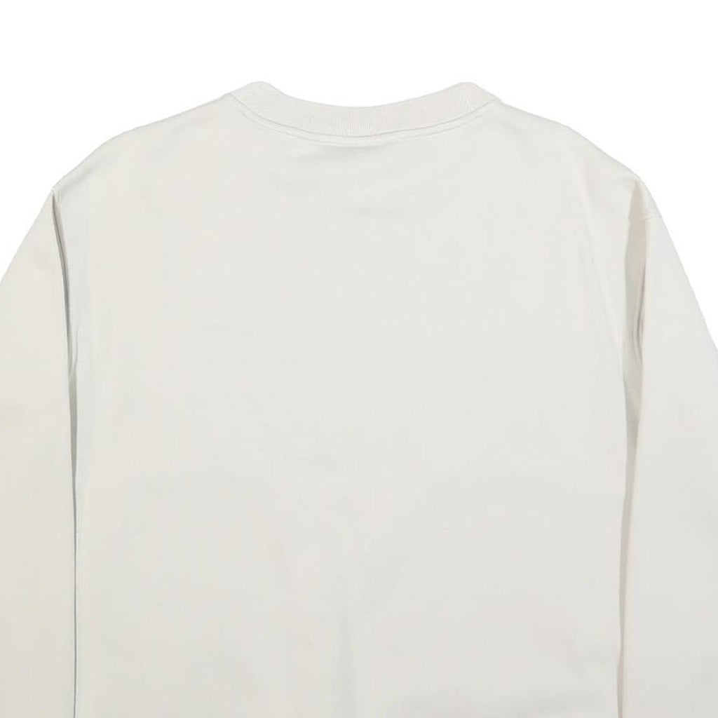 ADIDAS Womens Cream Sweatshirt Crew Neck UK 12 Cotton Blend Pullover