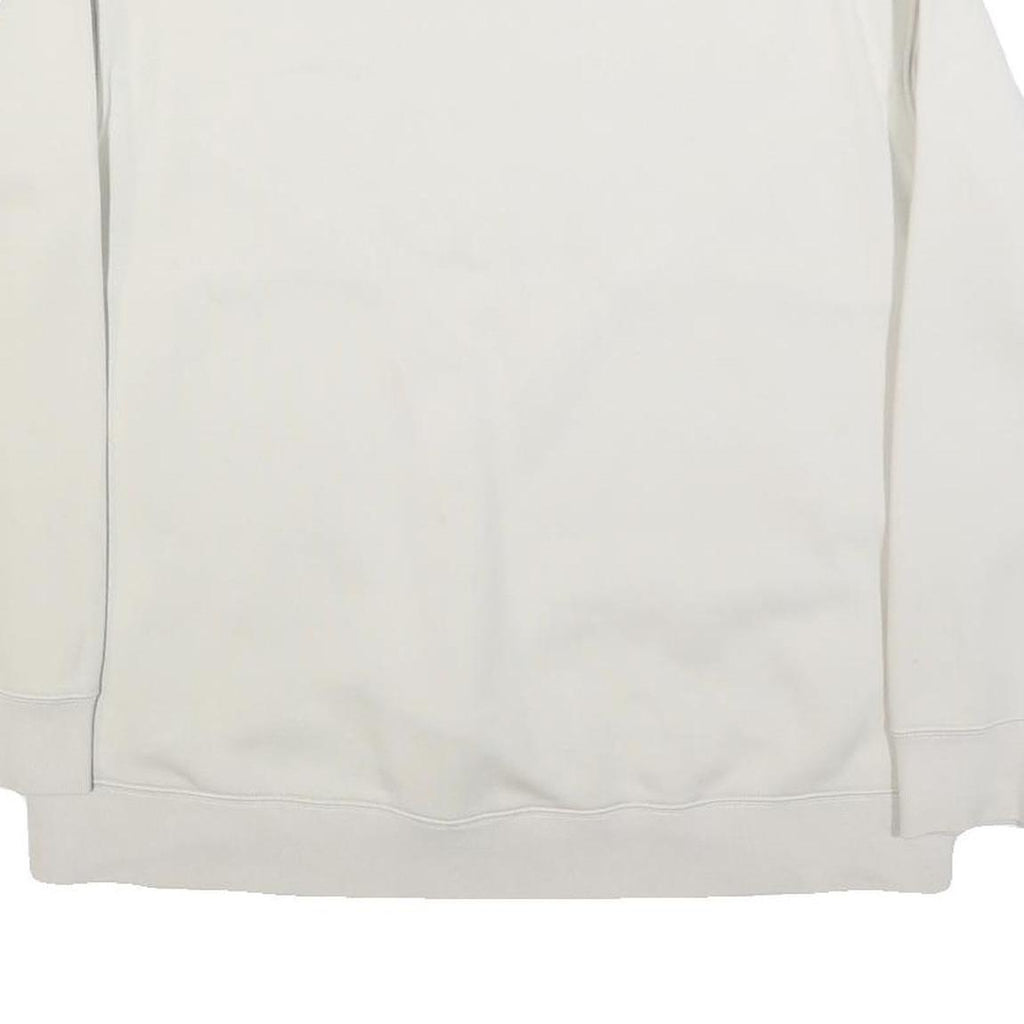 ADIDAS Womens Cream Sweatshirt Crew Neck UK 12 Cotton Blend Pullover