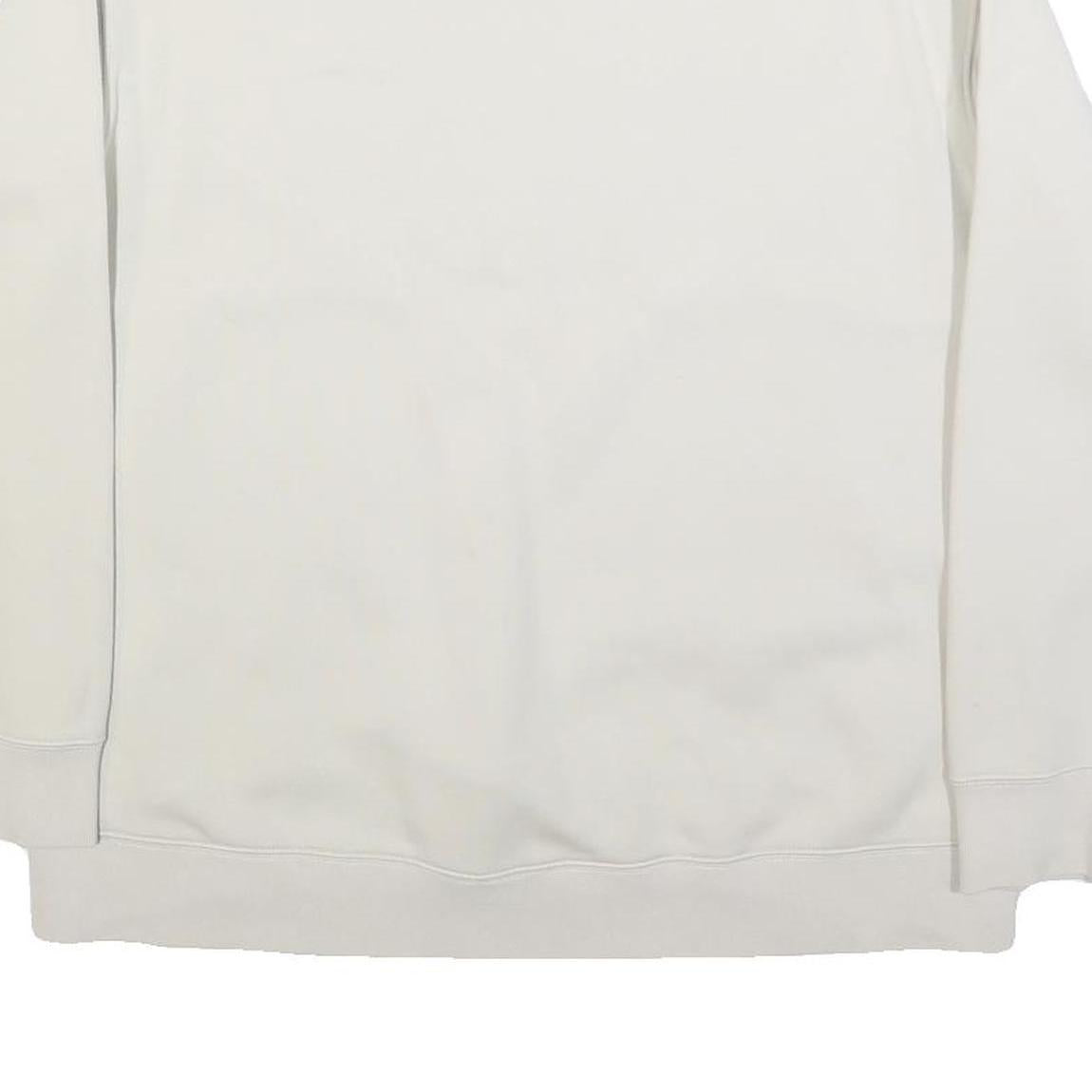 ADIDAS Womens Cream Sweatshirt Crew Neck UK 12 Cotton Blend Pullover